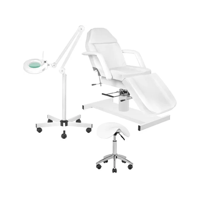 Salongipakett 4-ühes - Protseduurilaud - LED-lamp, Käru - Ergonoomiline sadulatool