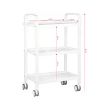 Töölaud ratastel, käru ratastel Hs09 valge